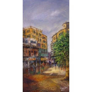 Fahad Ali, 36 x 18 Inch, Oil on Canvas, Citysscape Painting, AC-FAL-005